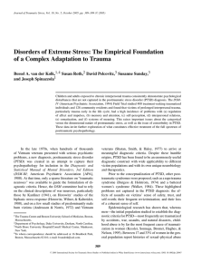 The empirical foundation of a complex adaptation to trauma