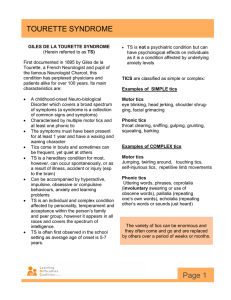 Tourette Syndrome Fact Sheet - Learning Difficulties Coalition
