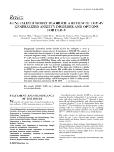 Generalized worry disorder - DSM-5
