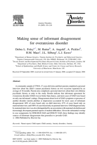 Making sense of informant disagreement for overanxious disorder