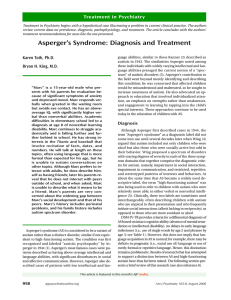Asperger`s Syndrome: Diagnosis and Treatment