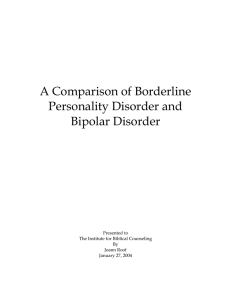 A Comparison of Borderline Personality Disorder