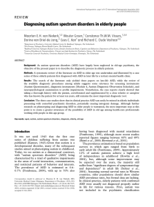 Diagnosing autism spectrum disorders in elderly people