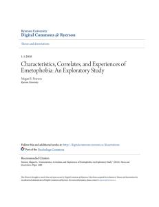 Characteristics, Correlates, and Experiences of Emetophobia: An