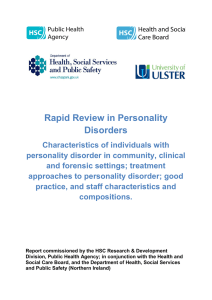 Rapid Review in Personality Disorders