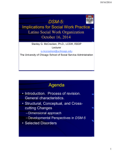 DSM-5: Implications for Social Work Practice Latino Social Work Organization October 16, 2014