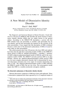 A New Model of Dissociative Identity Disorder