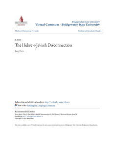 The Hebrew-Jewish Disconnection - Virtual Commons