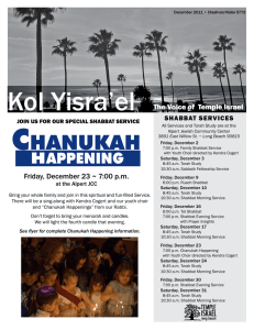 Kol Yisra`el The Voice of Temple Israel Friday, December 23 ~ 7:00 pm
