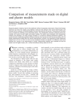 Comparison of measurements made on digital and plaster models