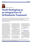 Tooth Reshaping as an Integral Part of Orthodontic Treatment