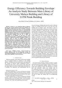 Energy Efficiency Towards Building Envelope An Analysis