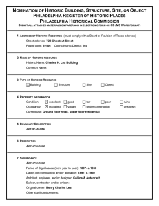 nomination of historic building, structure, site, or object