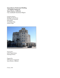 Consultant`s Report - City of Santa Monica