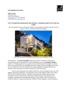 FOR IMMEDIATE RELEASE GETTY FOUNDATION ANNOUNCES