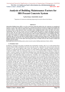 Analysis of Building Maintenance Factors for IBS Precast Concrete