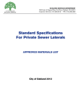 Standard Specifications For Private Sewer Laterals