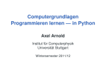 Computergrundlagen Programmieren lernen — in Python