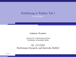 Einführung in Python Teil I