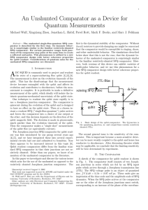 An Unshunted Comparator as a Device for Quantum Measurements