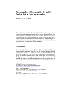 Phenomenology of Quantum Gravity and its Possible Role in