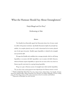 What the Humean Should Say About Entanglement