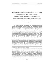 Why Federal Dietary Guidelines Should Acknowledge the Food-Choice /