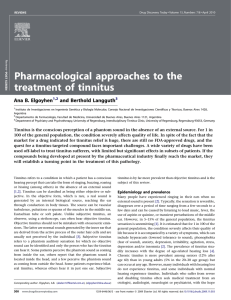 Pharmacological approaches to the treatment of tinnitus