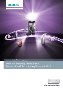 Siemens Hearing Instruments. Product Portfolio