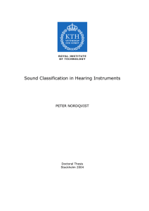 Sound Classification in Hearing Instruments