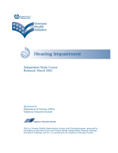 Independent Study Course Released: March 2002 Sponsored by Department of Veterans Affairs