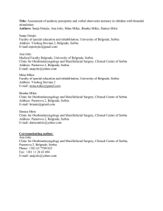 Title: Assessment of auditory perception and verbal short-term