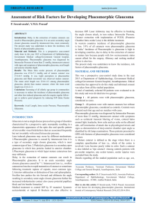 Assessment of Risk Factors for Developing Phacomorphic Glaucoma