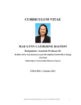 CURRICULUM VITAE MAE-LYNN CATHERINE BASTION