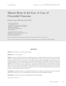 Mature Bone in the Eye: A Case of Choroidal Osteoma