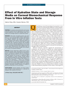 Effect of Hydration State and Storage Media on Corneal