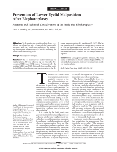 Prevention of Lower Eyelid Malposition After Blepharoplasty