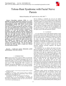 Tolosa-Hunt Syndrome with Facial Nerve Paresis