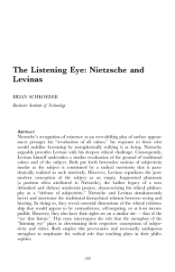 The Listening Eye: Nietzsche and Levinas