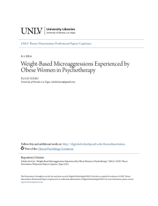 Weight-Based Microaggressions Experienced by Obese Women in