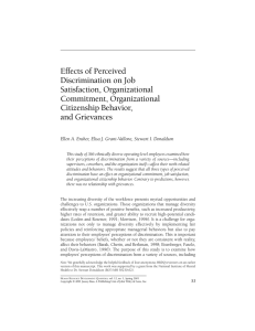 Effects of perceived discrimination on job satisfaction, organizational