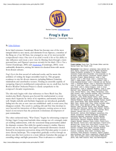 Frog`s Eye - Evan Ziporyn