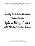 Faculty Artist-in-Residence Piano Recital-Sylvia Hong