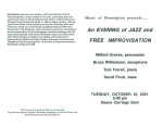 An EVENING of JAZZ and FREE IMPROVISATION