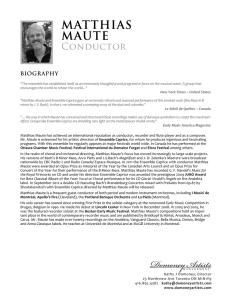 MATTHIAS MAUTE - DOMONEY ARTISTS MANAGEMENT