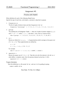 CS-4620 Functional Programming I 2012-2013