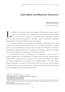LilyCollider and Rhythmic Structures1 Bernardo Barros2
