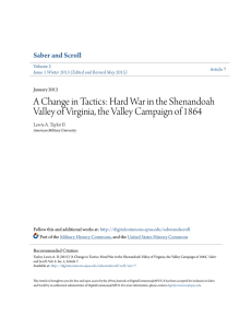 A Change in Tactics: Hard War in the Shenandoah Valley of Virginia