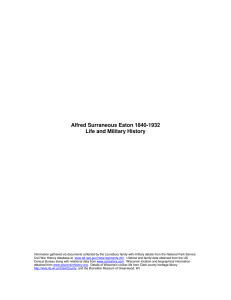 Alfred Surraneous Eaton 1840-1932 Life and Military History