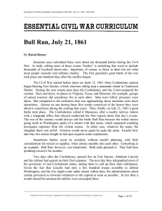 Bull Run Essay - Essential Civil War Curriculum